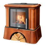 Kachlová kamna ABX Ikaria exklusive kachlový sokl, Kaštan